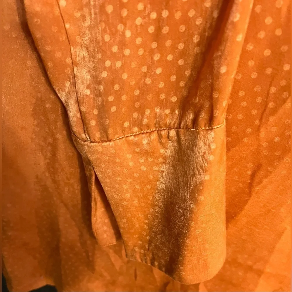 Wayf dress-Size: XS-Rusty Orange with buttons at the collar - Picture 7 of 14